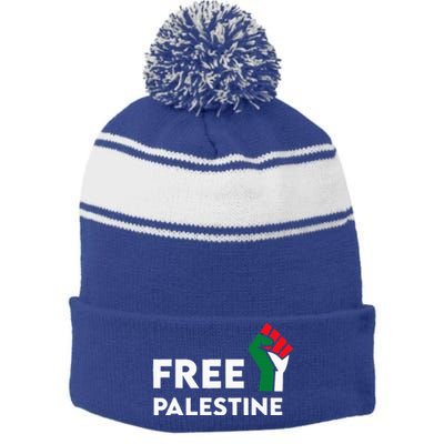 Free Palestine Gaza Flag Freedom for Palestinians Stripe Pom Pom Beanie