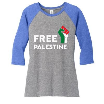 Free Palestine Gaza Flag Freedom for Palestinians Women's Tri-Blend 3/4-Sleeve Raglan Shirt