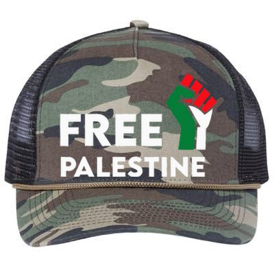 Free Palestine Gaza Flag Freedom for Palestinians Retro Rope Trucker Hat Cap