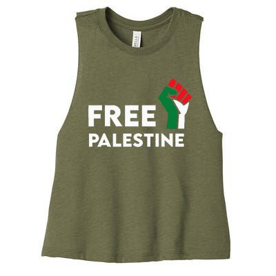 Free Palestine Gaza Flag Freedom for Palestinians Women's Racerback Cropped Tank