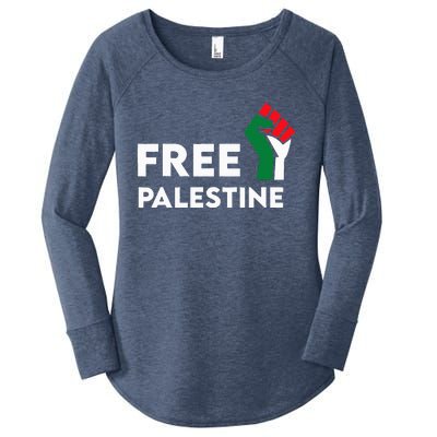 Free Palestine Gaza Flag Freedom for Palestinians Women's Perfect Tri Tunic Long Sleeve Shirt