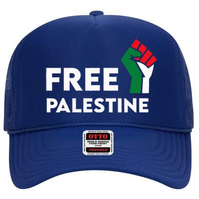 Free Palestine Gaza Flag Freedom for Palestinians High Crown Mesh Back Trucker Hat