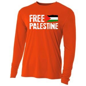 Free Palestine Gaza Flag Arabic Freedom for Palestinians Cooling Performance Long Sleeve Crew