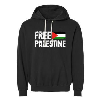 Free Palestine Gaza Flag Arabic Freedom for Palestinians Garment-Dyed Fleece Hoodie