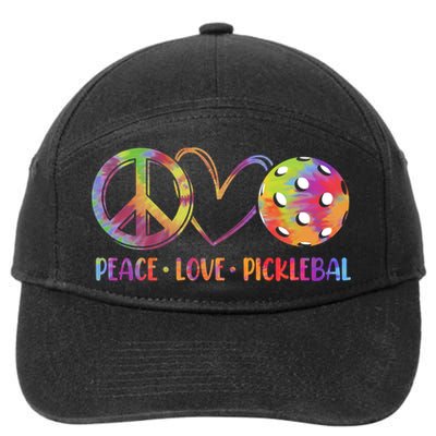 Funny Pickleball Gift Retired Ladies Peace Love Pickleball Gift 7-Panel Snapback Hat
