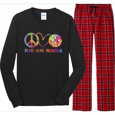 Funny Pickleball Gift Retired Ladies Peace Love Pickleball Gift Long Sleeve Pajama Set