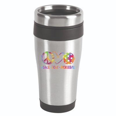 Funny Pickleball Gift Retired Ladies Peace Love Pickleball Gift 16oz Travel Tumbler