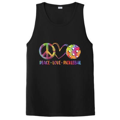Funny Pickleball Gift Retired Ladies Peace Love Pickleball Gift PosiCharge Competitor Tank