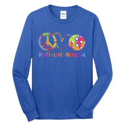 Funny Pickleball Gift Retired Ladies Peace Love Pickleball Gift Tall Long Sleeve T-Shirt