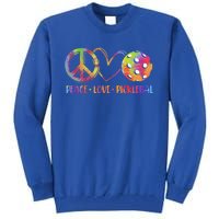 Funny Pickleball Gift Retired Ladies Peace Love Pickleball Gift Tall Sweatshirt