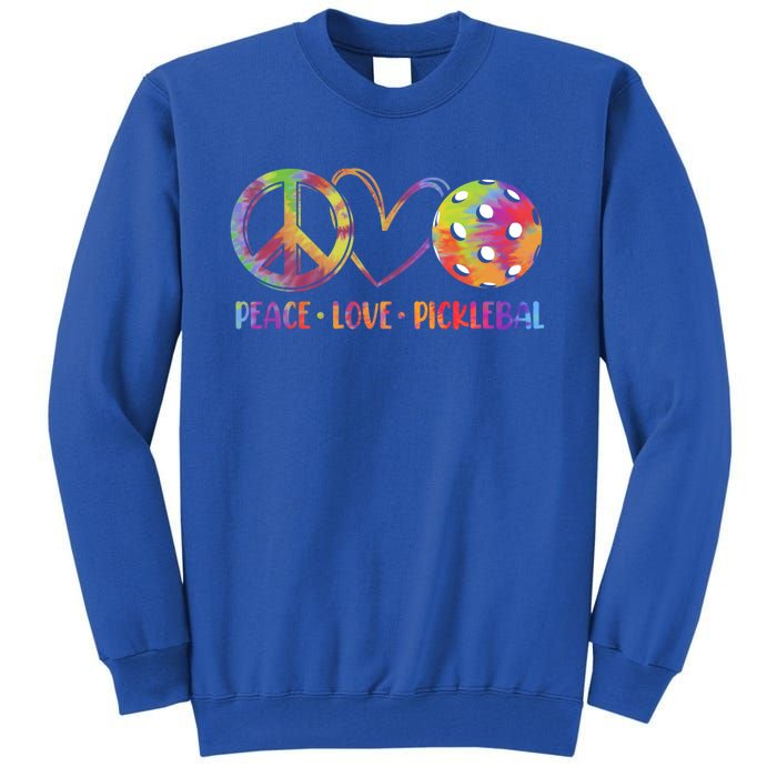 Funny Pickleball Gift Retired Ladies Peace Love Pickleball Gift Tall Sweatshirt