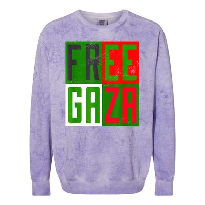 Free Palestine Gaza Palestinian Flag Peace Colorblast Crewneck Sweatshirt