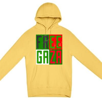 Free Palestine Gaza Palestinian Flag Peace Premium Pullover Hoodie