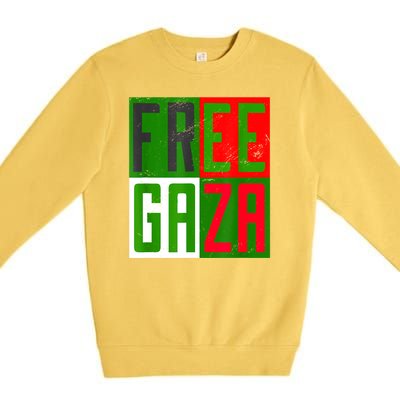 Free Palestine Gaza Palestinian Flag Peace Premium Crewneck Sweatshirt