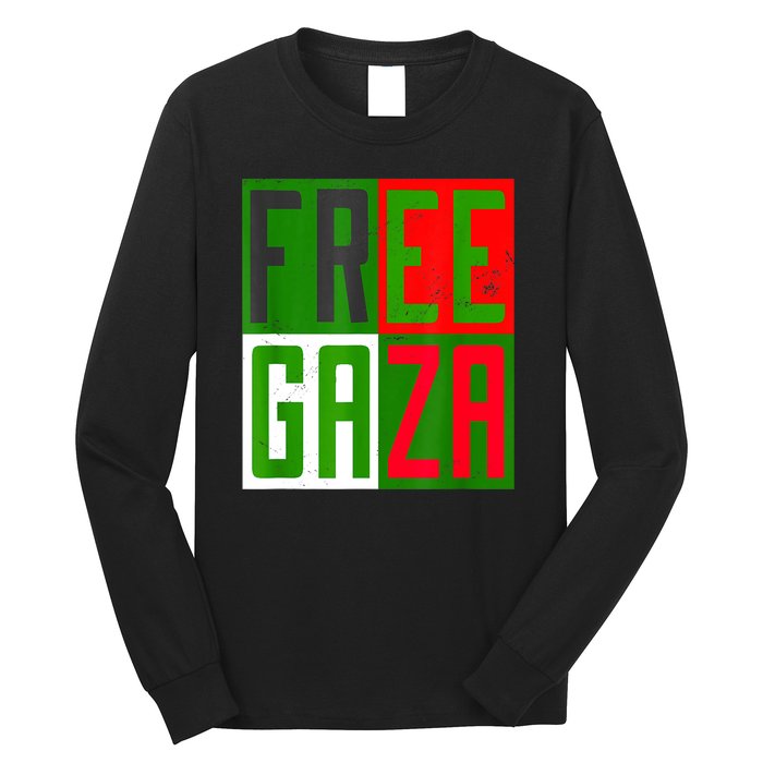 Free Palestine Gaza Palestinian Flag Peace Long Sleeve Shirt