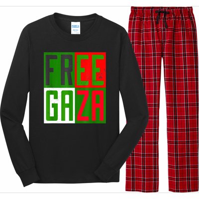 Free Palestine Gaza Palestinian Flag Peace Long Sleeve Pajama Set