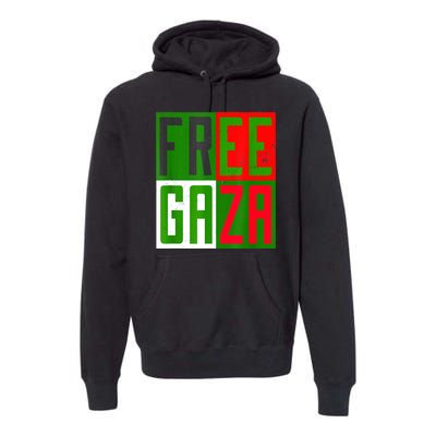 Free Palestine Gaza Palestinian Flag Peace Premium Hoodie