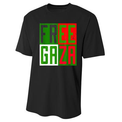 Free Palestine Gaza Palestinian Flag Peace Performance Sprint T-Shirt