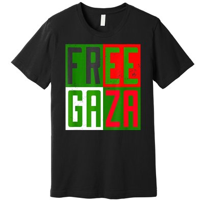 Free Palestine Gaza Palestinian Flag Peace Premium T-Shirt