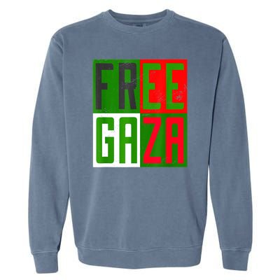 Free Palestine Gaza Palestinian Flag Peace Garment-Dyed Sweatshirt