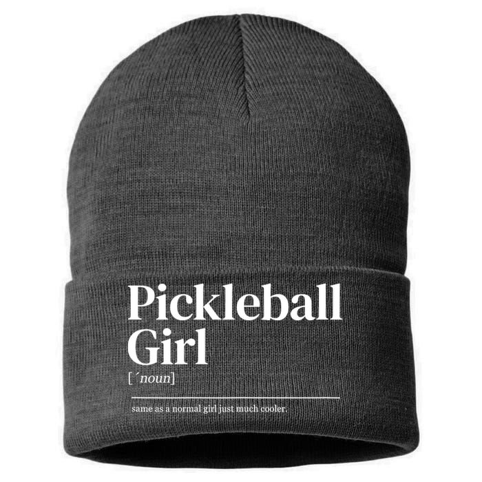 Funny Pickleball Girl Quote Definition Gift For Paddles Fan Sustainable Knit Beanie