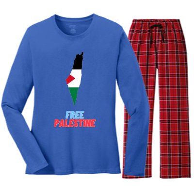 Free Palestine Great Gift Women's Long Sleeve Flannel Pajama Set 