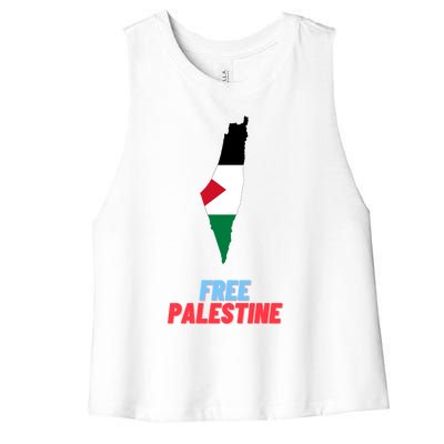 Free Palestine Great Gift Women's Racerback Cropped Tank