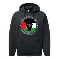 Free Palestine Gaza Palestinian Performance Fleece Hoodie