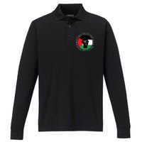 Free Palestine Gaza Palestinian Performance Long Sleeve Polo