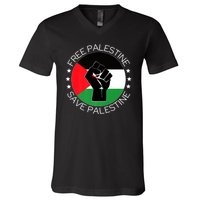 Free Palestine Gaza Palestinian V-Neck T-Shirt