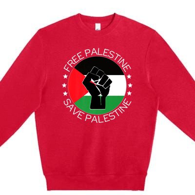 Free Palestine Gaza Palestinian Premium Crewneck Sweatshirt