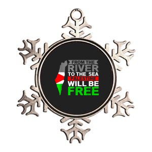 Free Palestine Gaza Palestinian Flag Peace Metallic Star Ornament