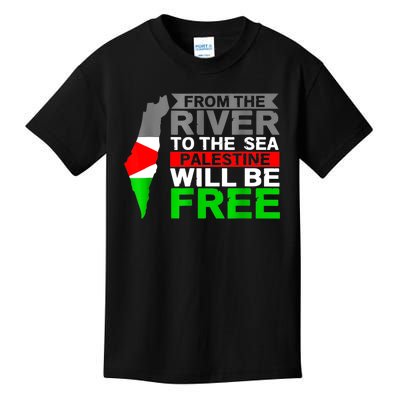 Free Palestine Gaza Palestinian Flag Peace Kids T-Shirt