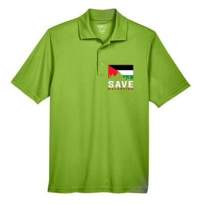 Free Palestine Gaza Flag Arabic Freedom For Palestinians Men's Origin Performance Pique Polo