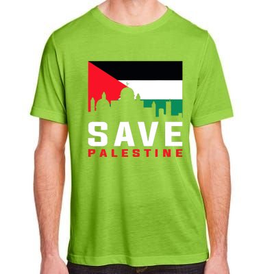 Free Palestine Gaza Flag Arabic Freedom For Palestinians Adult ChromaSoft Performance T-Shirt