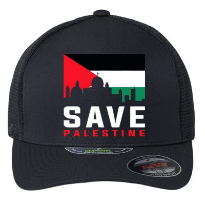 Free Palestine Gaza Flag Arabic Freedom For Palestinians Flexfit Unipanel Trucker Cap