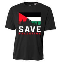 Free Palestine Gaza Flag Arabic Freedom For Palestinians Cooling Performance Crew T-Shirt