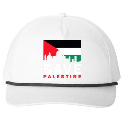 Free Palestine Gaza Flag Arabic Freedom For Palestinians Snapback Five-Panel Rope Hat