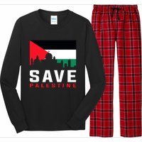 Free Palestine Gaza Flag Arabic Freedom For Palestinians Long Sleeve Pajama Set