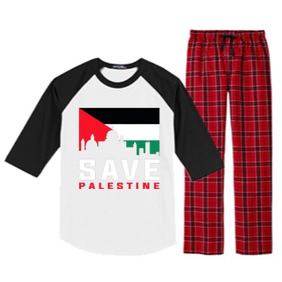 Free Palestine Gaza Flag Arabic Freedom For Palestinians Raglan Sleeve Pajama Set