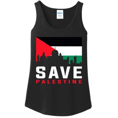 Free Palestine Gaza Flag Arabic Freedom For Palestinians Ladies Essential Tank