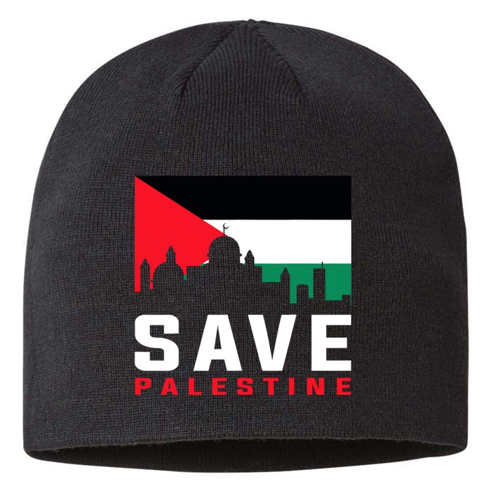 Free Palestine Gaza Flag Arabic Freedom For Palestinians Sustainable Beanie