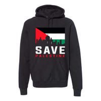 Free Palestine Gaza Flag Arabic Freedom For Palestinians Premium Hoodie