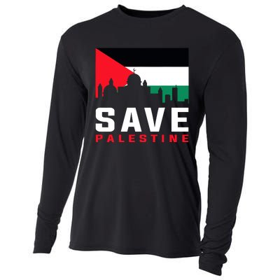 Free Palestine Gaza Flag Arabic Freedom For Palestinians Cooling Performance Long Sleeve Crew