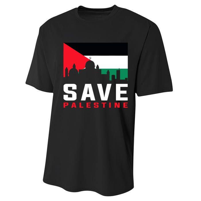 Free Palestine Gaza Flag Arabic Freedom For Palestinians Performance Sprint T-Shirt