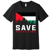 Free Palestine Gaza Flag Arabic Freedom For Palestinians Premium T-Shirt