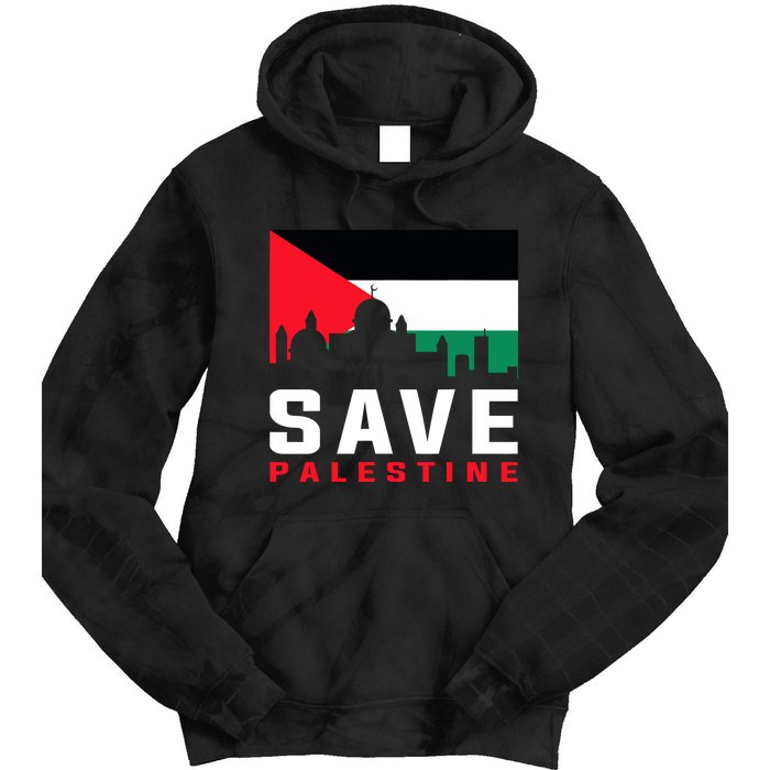 Free Palestine Gaza Flag Arabic Freedom For Palestinians Tie Dye Hoodie