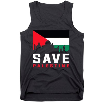 Free Palestine Gaza Flag Arabic Freedom For Palestinians Tank Top