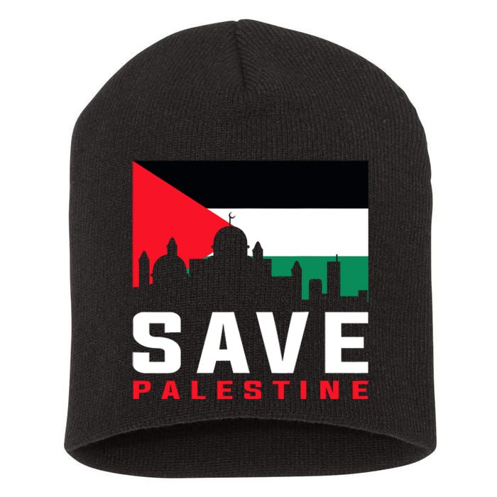 Free Palestine Gaza Flag Arabic Freedom For Palestinians Short Acrylic Beanie