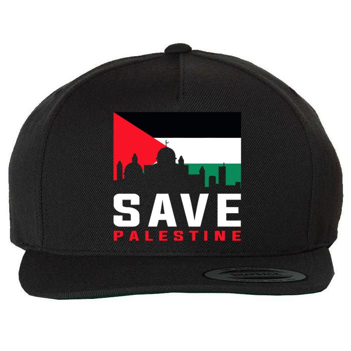 Free Palestine Gaza Flag Arabic Freedom For Palestinians Wool Snapback Cap